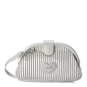 Clutch Donna con Tracolla LOVE MOSCHINO linea Pleated Argento JC4045