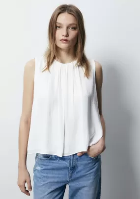 Sleeveless Fluid Pleated Top