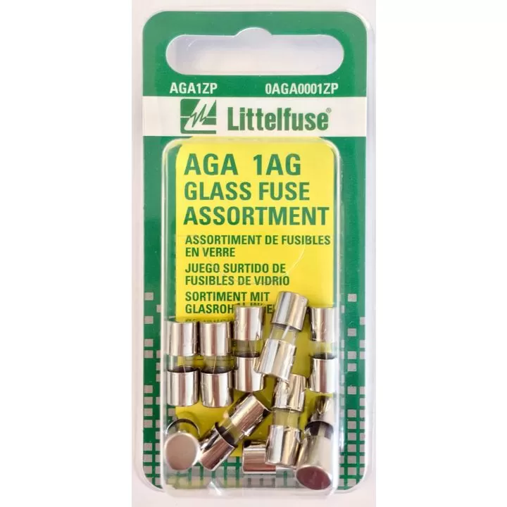 0201671 Littelfuse AGC Glass Fuse Assortment, 10-pk