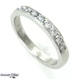 0.50CT PLATINUM ROUND CUT DIAMOND WEDDING ANNIVERSARY BAND RING COMFORT FIT