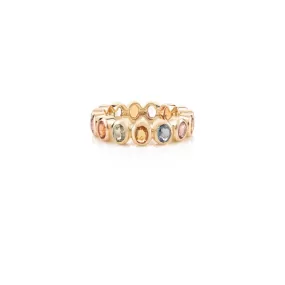 14K Gold Multi Sapphire Eternity Band