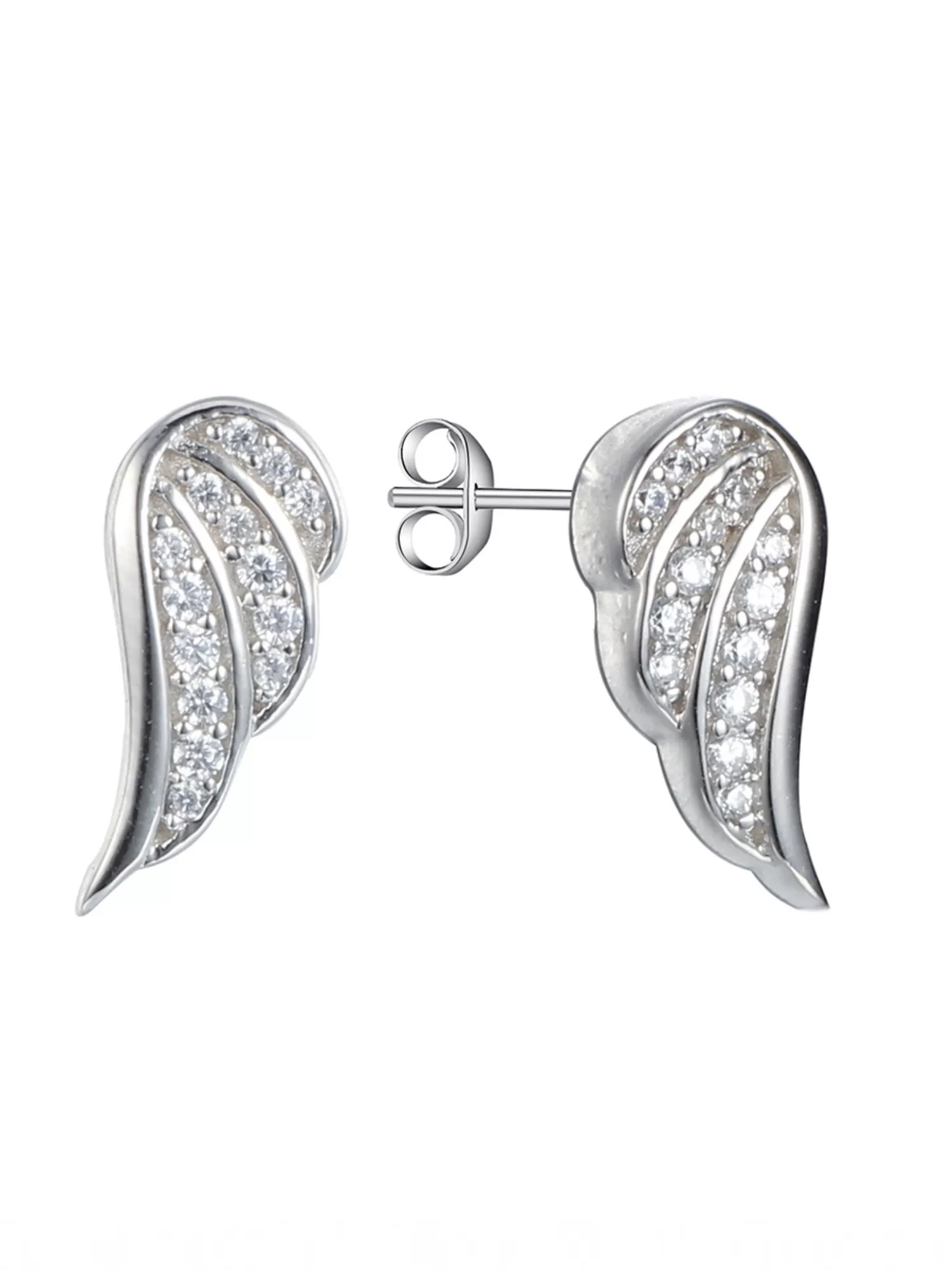 925 Silver Earrings In Angel Wings