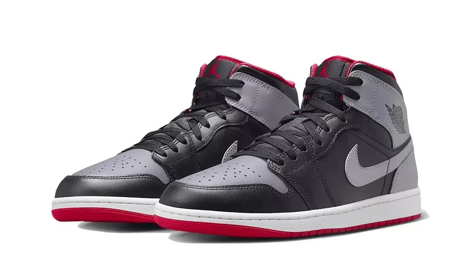 Air Jordan 1 Mid Black Grey Red