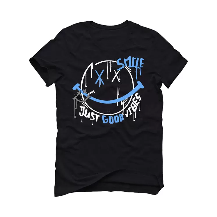 Air Jordan 1 "UNC Toe" | illcurrency Black T-Shirt (Smile)