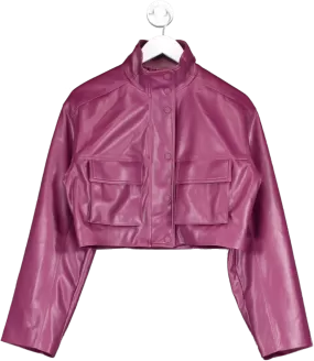 alo yoga Purple Faux Leather Power Hour Jacket UK S