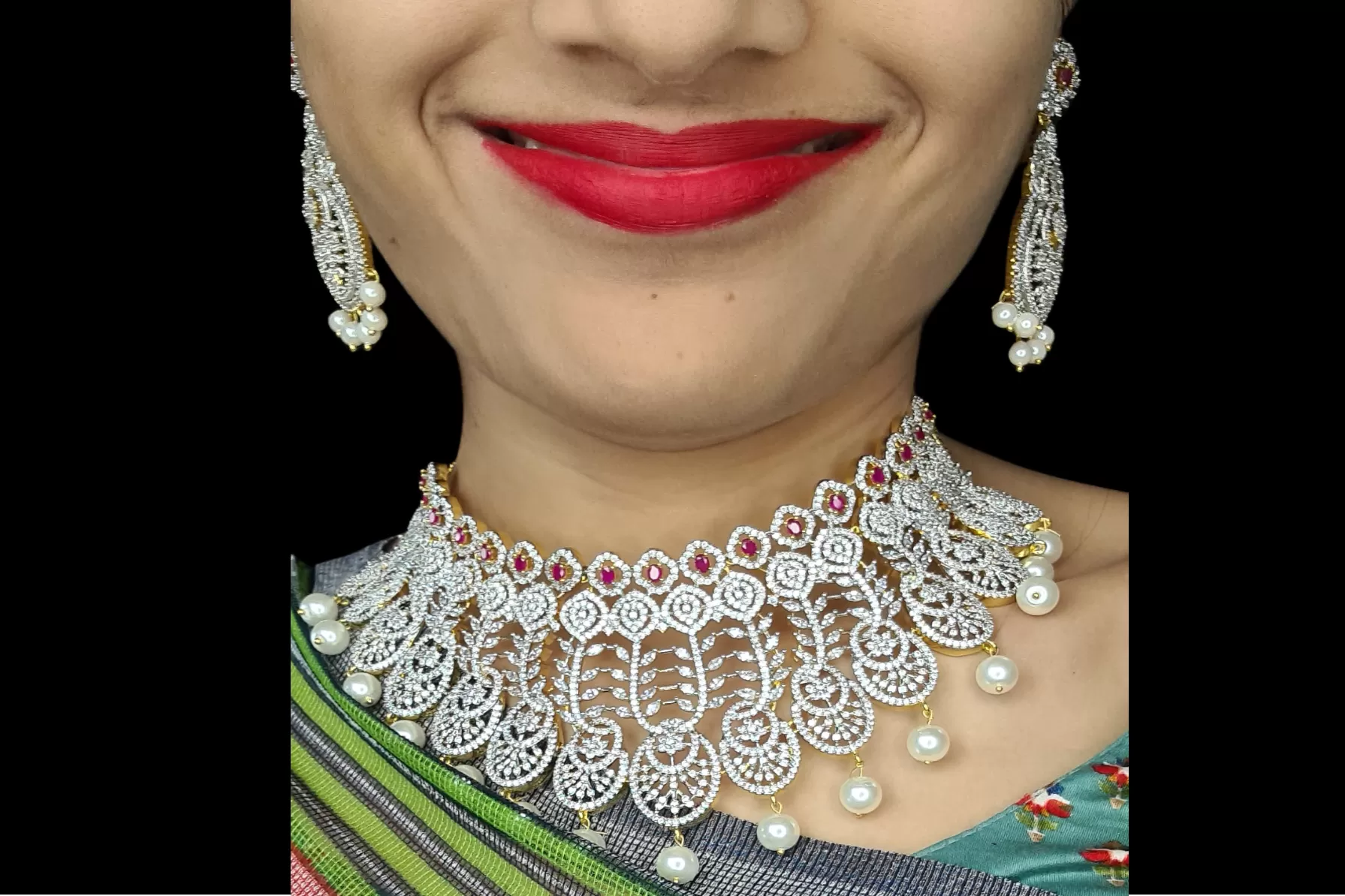 American Diamond Choker Set By Asp Fashion Jewellery