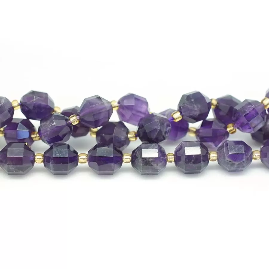 Amethyst 10mm Faceted Energy Prism - 15-16 Inch