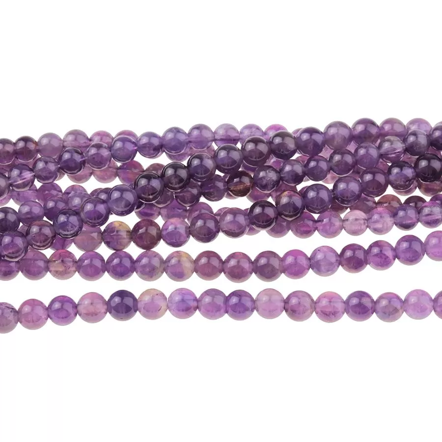 Amethyst 4mm Round - 8-Inch