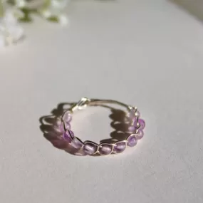 Amethyst Braided Wire Ring