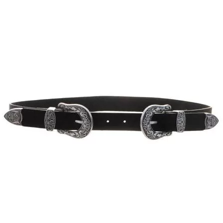 Black Double Buckle Western Belt