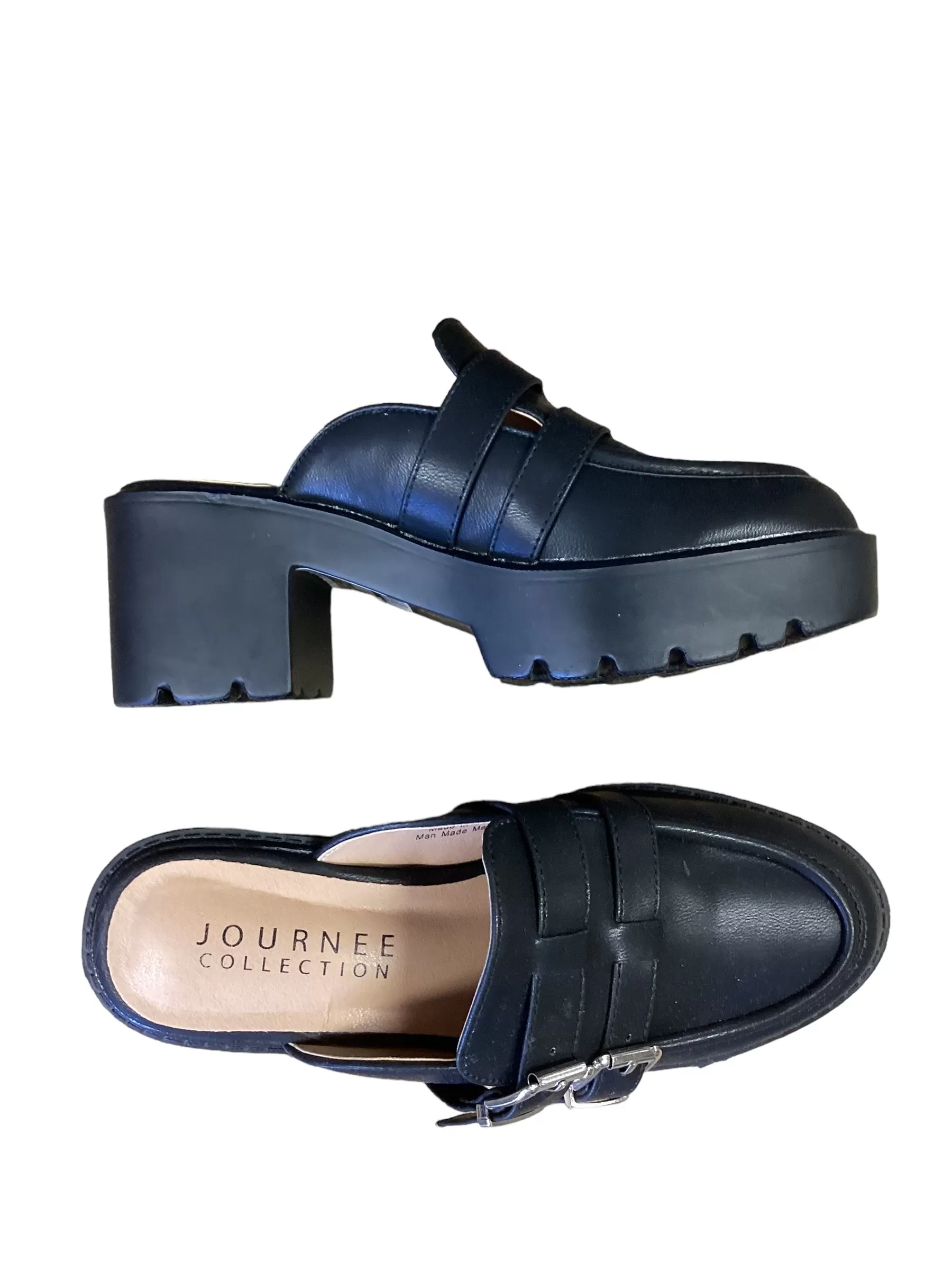 Black Shoes Heels Block Journee, Size 6