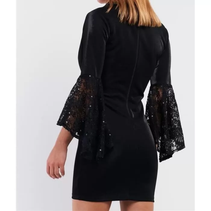 Blazer Dress With Lace Sleeves