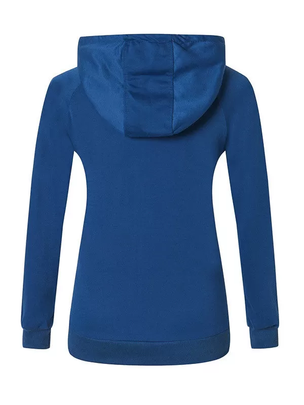 Blue Zip Hooded Sweatshirt