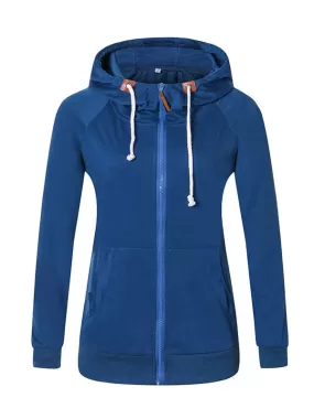 Blue Zip Hooded Sweatshirt