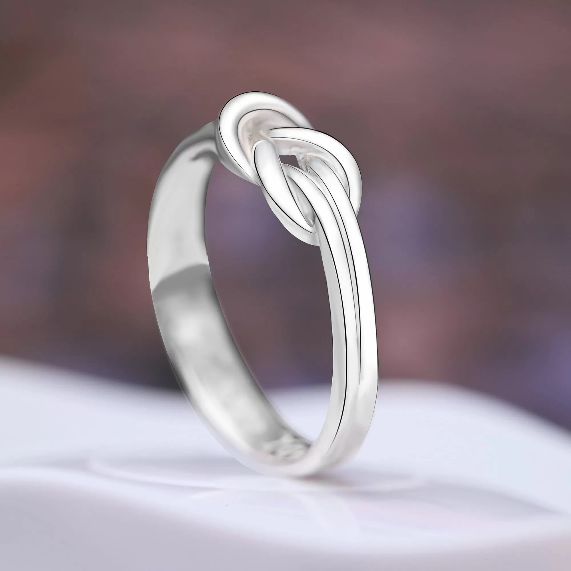 Braided Knot Silver Promise Rings for Him