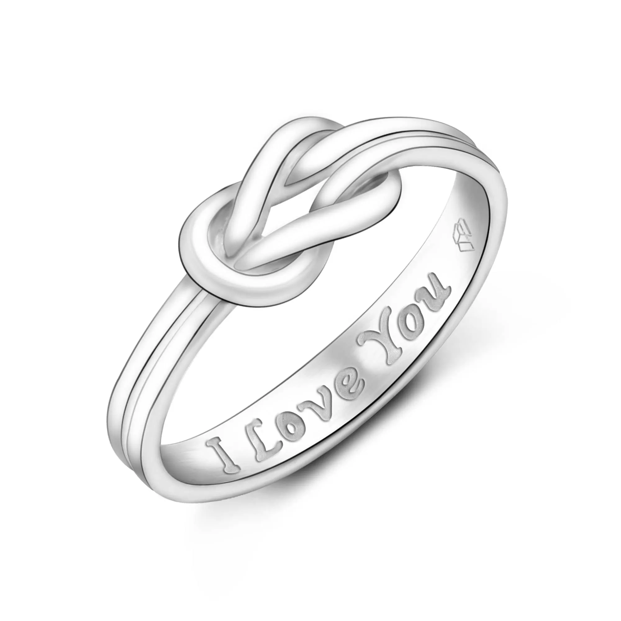 Braided Knot Silver Promise Rings for Him