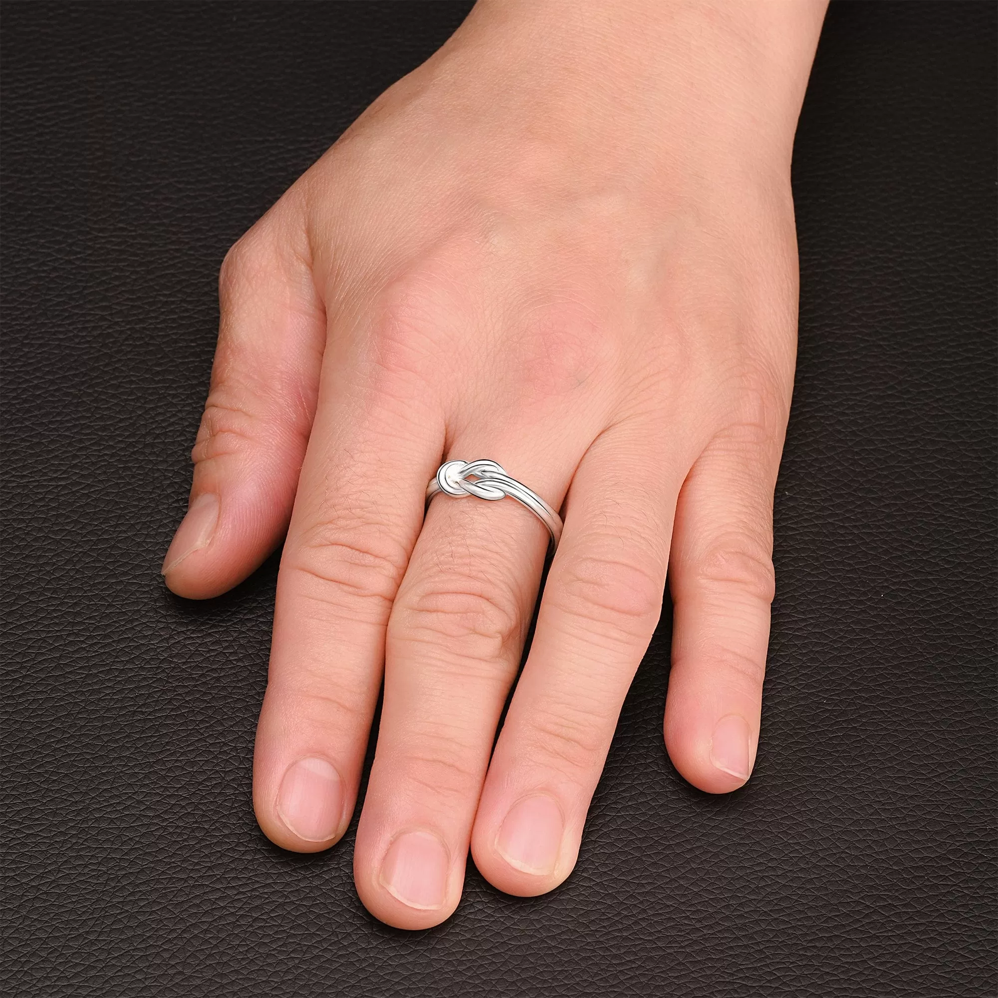 Braided Knot Silver Promise Rings for Him