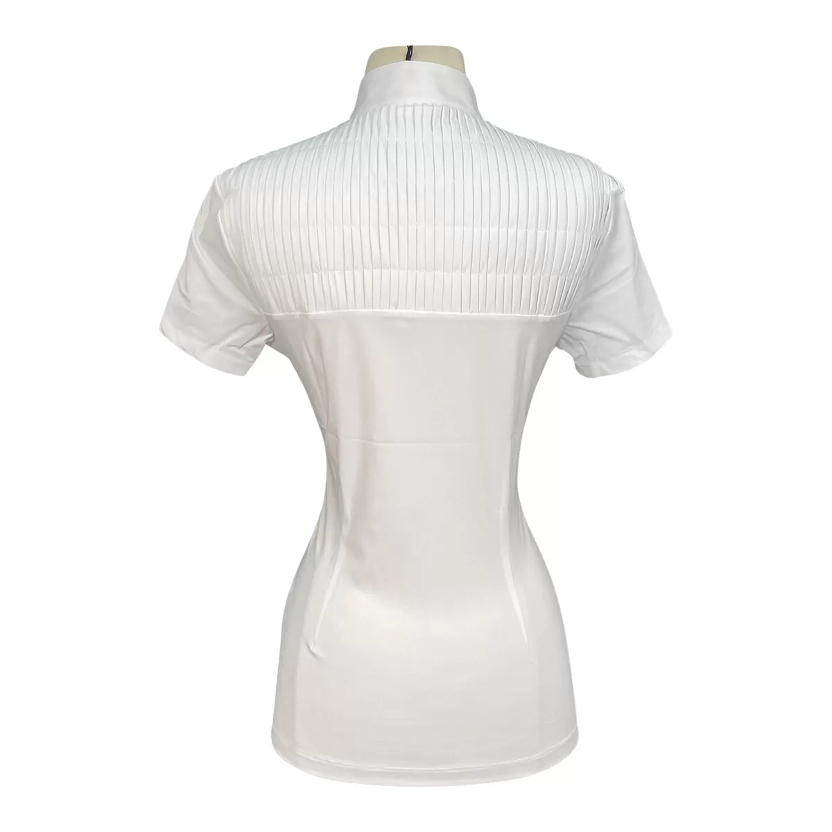 Cavalleria Toscana Jersey S/S Competition Shirt w/Pleated Bib in White - Women's XS