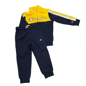 Champion boy's cotton sports tracksuit with full zip 306728 BS501 yellow blue