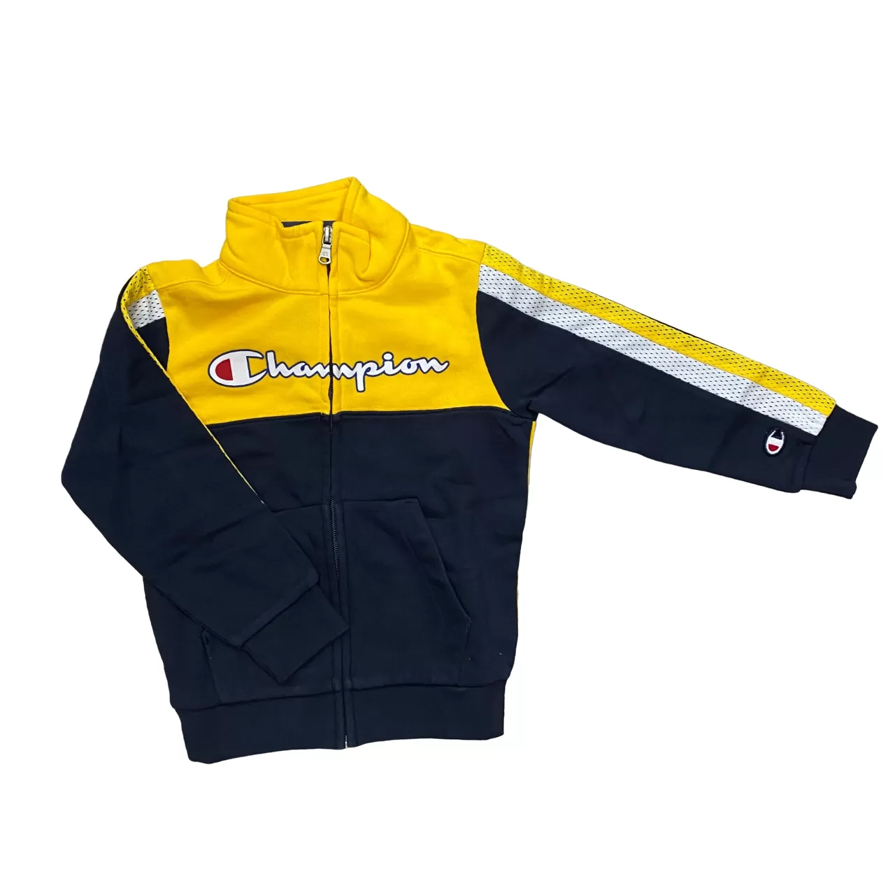 Champion boy's cotton sports tracksuit with full zip 306728 BS501 yellow blue