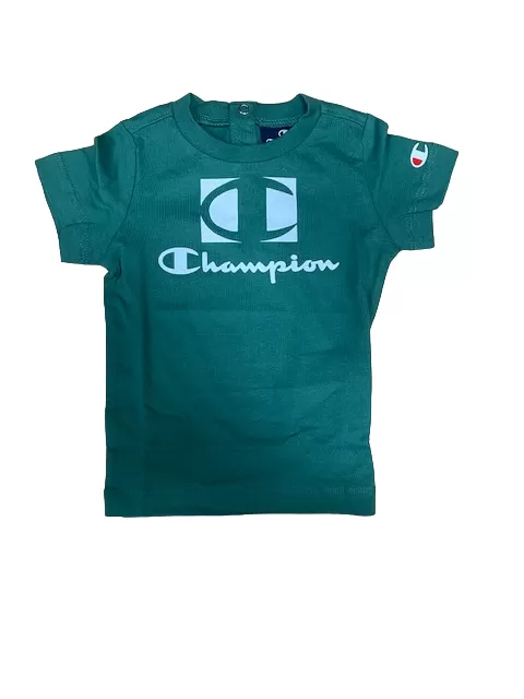 Champion children's outfit Legacy t-shirt and shorts 306379 GS108 FOLI green blue