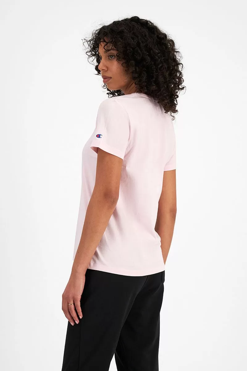 CHAMPION WOMEN'S SCRIPT SHORT SLEEVE PINK TEE