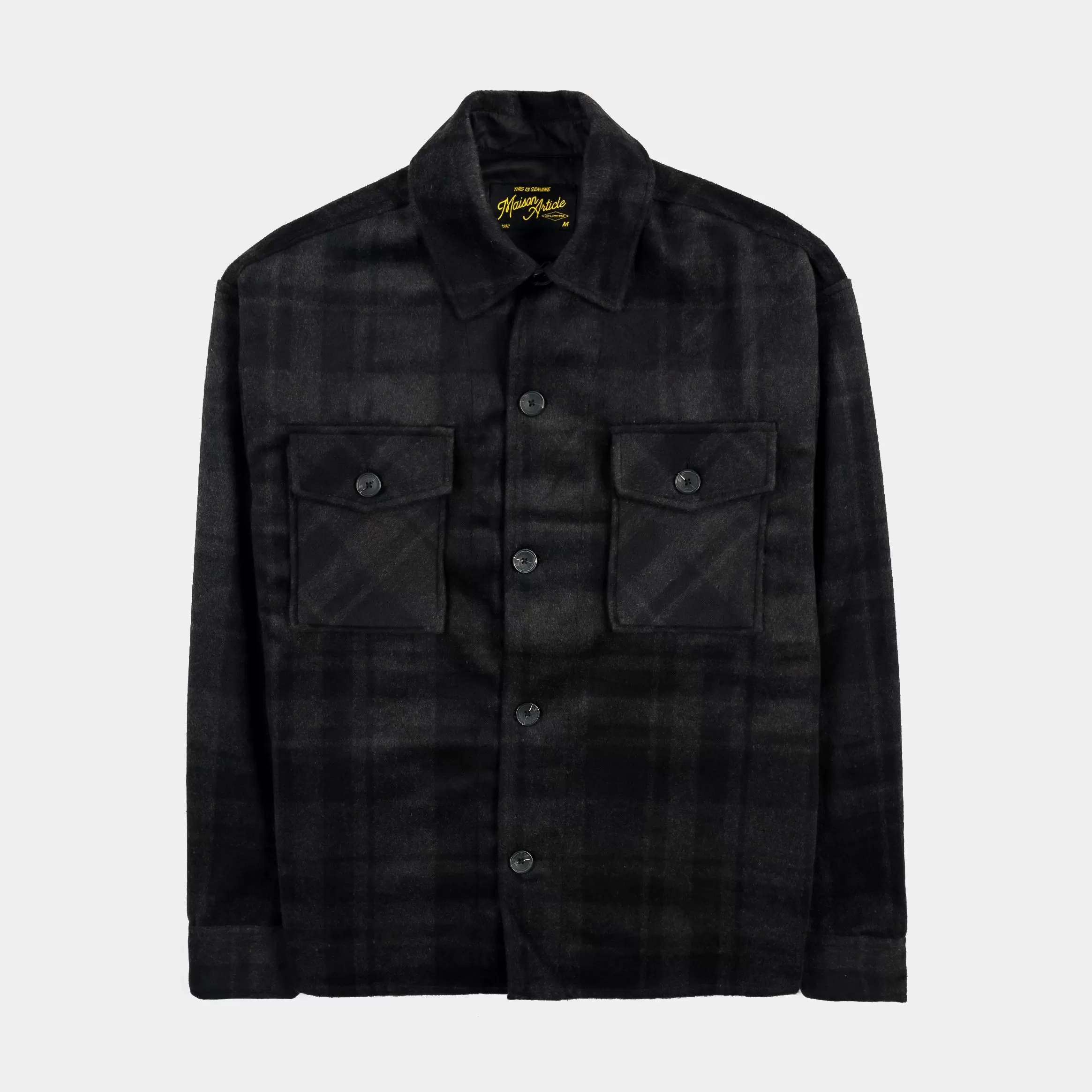 Checked Plaid Mens Jacket (Black)