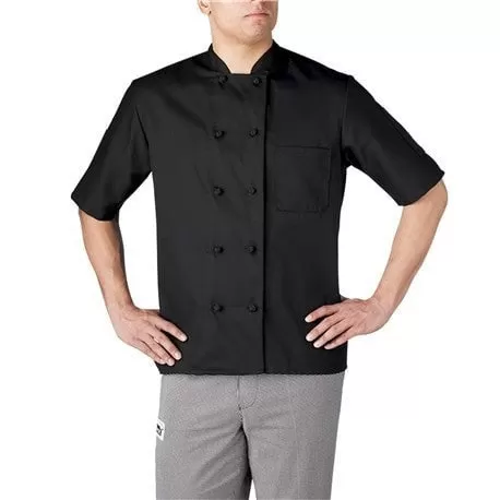 Chefwear Three Star Short Sleeve Cloth Knot Button Chef Jacket