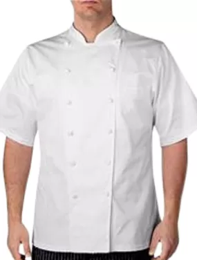 Chefwear Three Star Short Sleeve Cloth Knot Button Chef Jacket