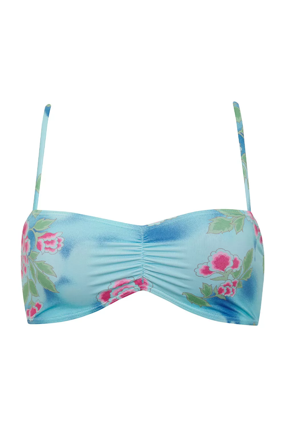 Cleo Floral Bralette Bikini Top - Blue Daiquiri