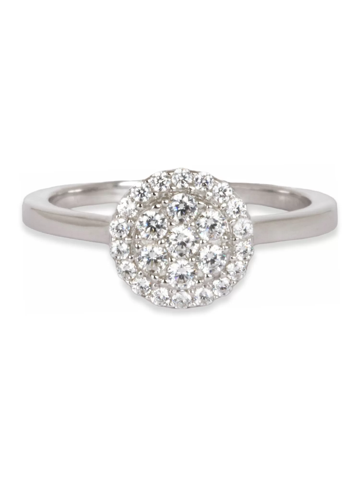 Cluster Ring Diamond Look 925 Silver Ring For Women