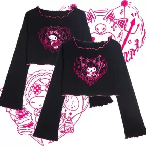 crop top kuromi / my melody pattern