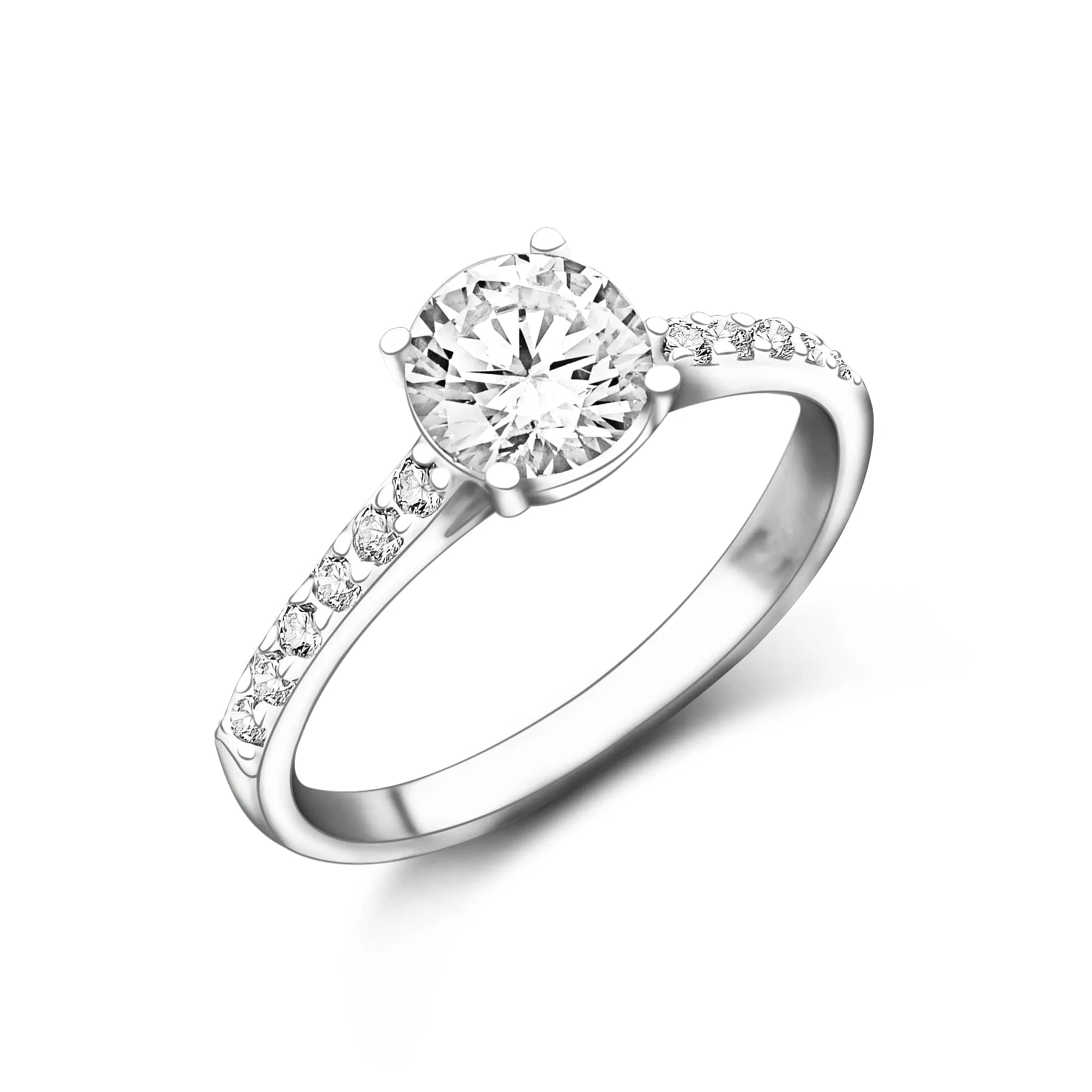 CZ Marry Me Engagement Rings for Her Channel Band