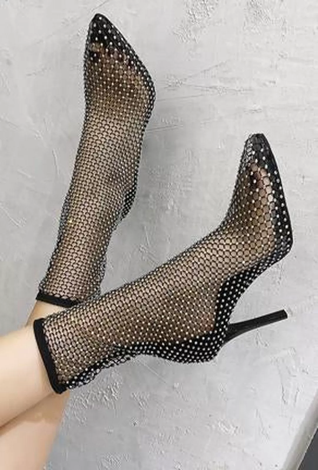 DANIELA - SPARKLE FISHNET HEELS