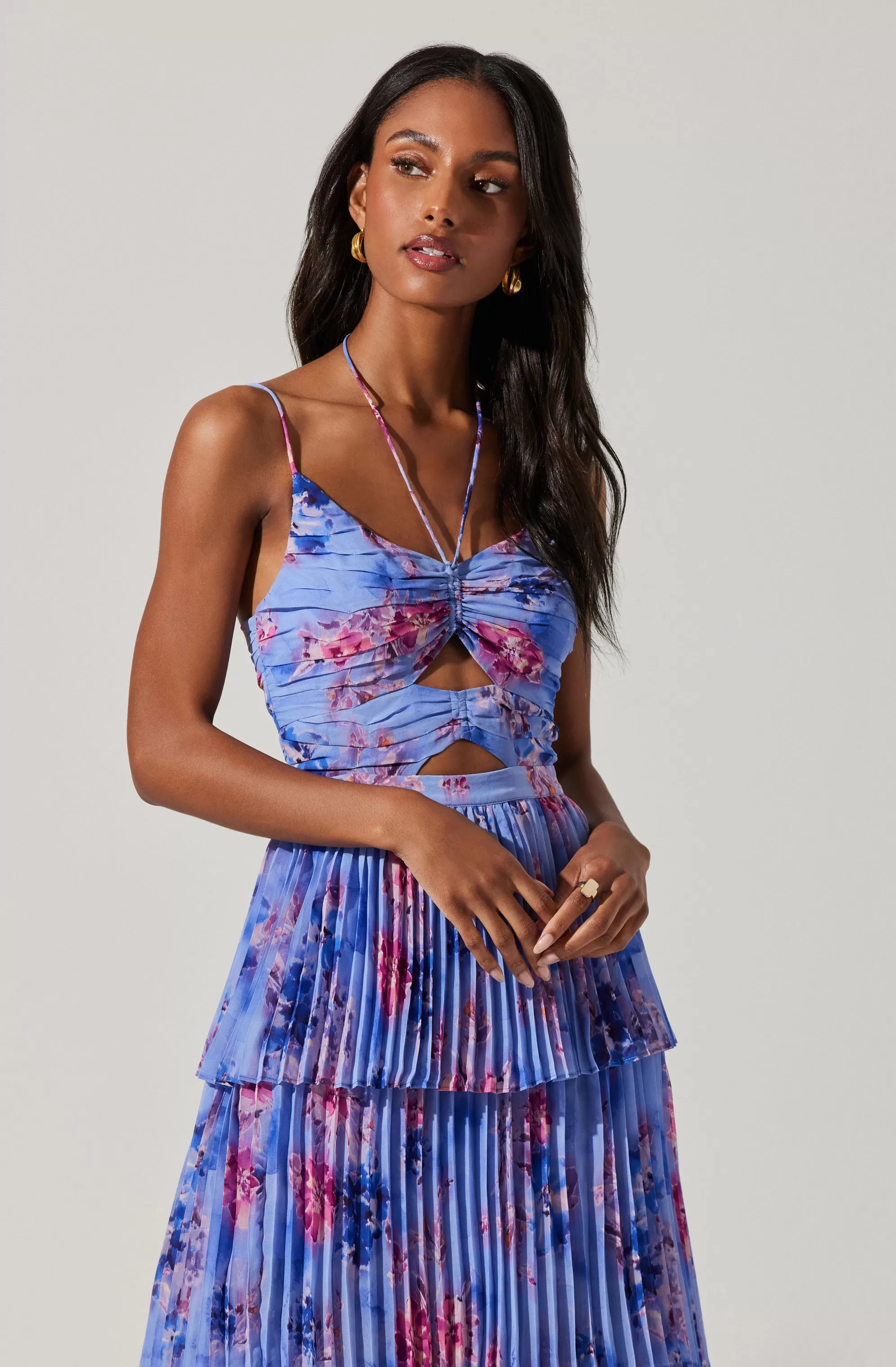 Daytona Pleated Floral Maxi Dress