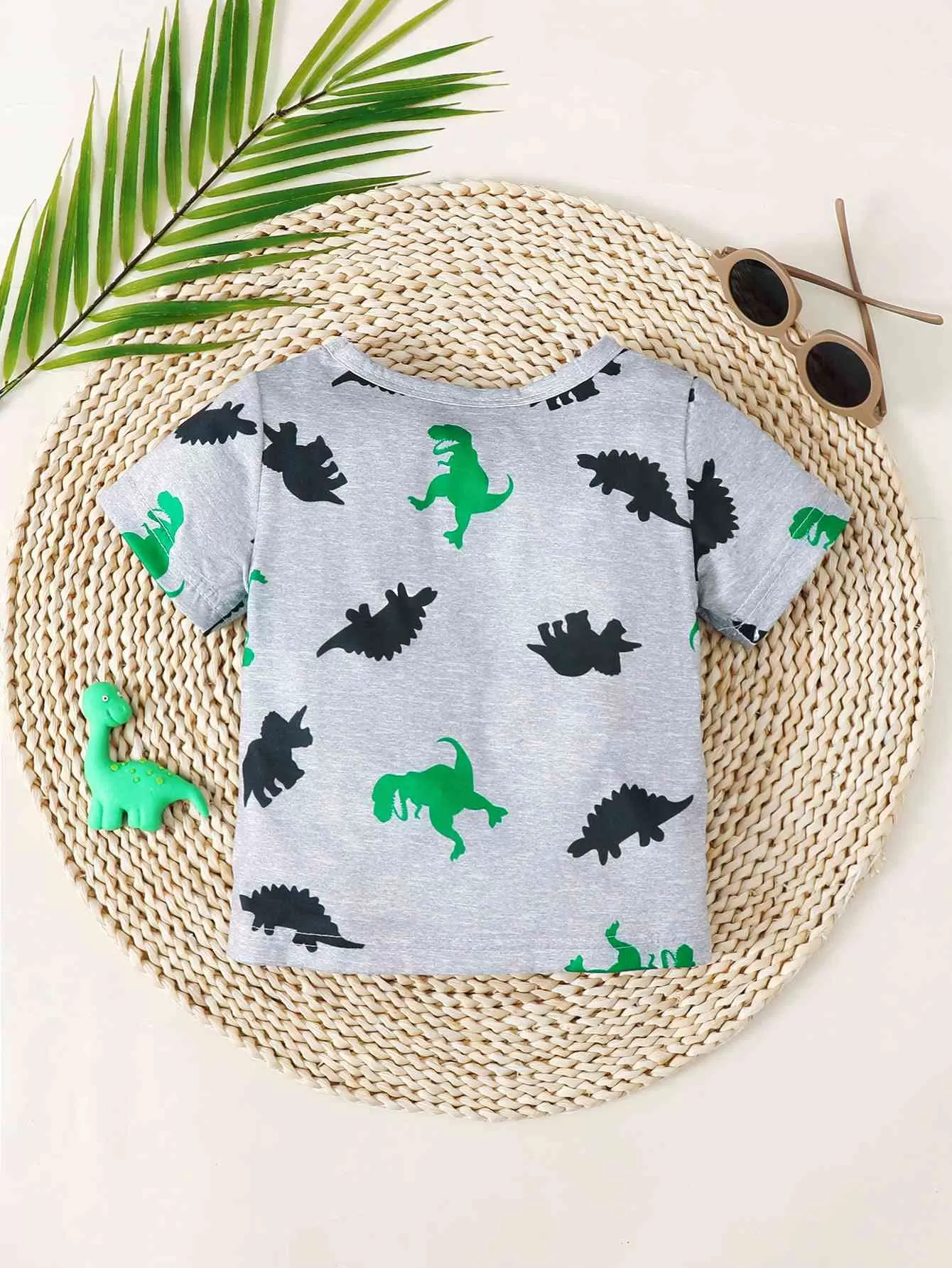 Dinosaur Print Round Neck Tee