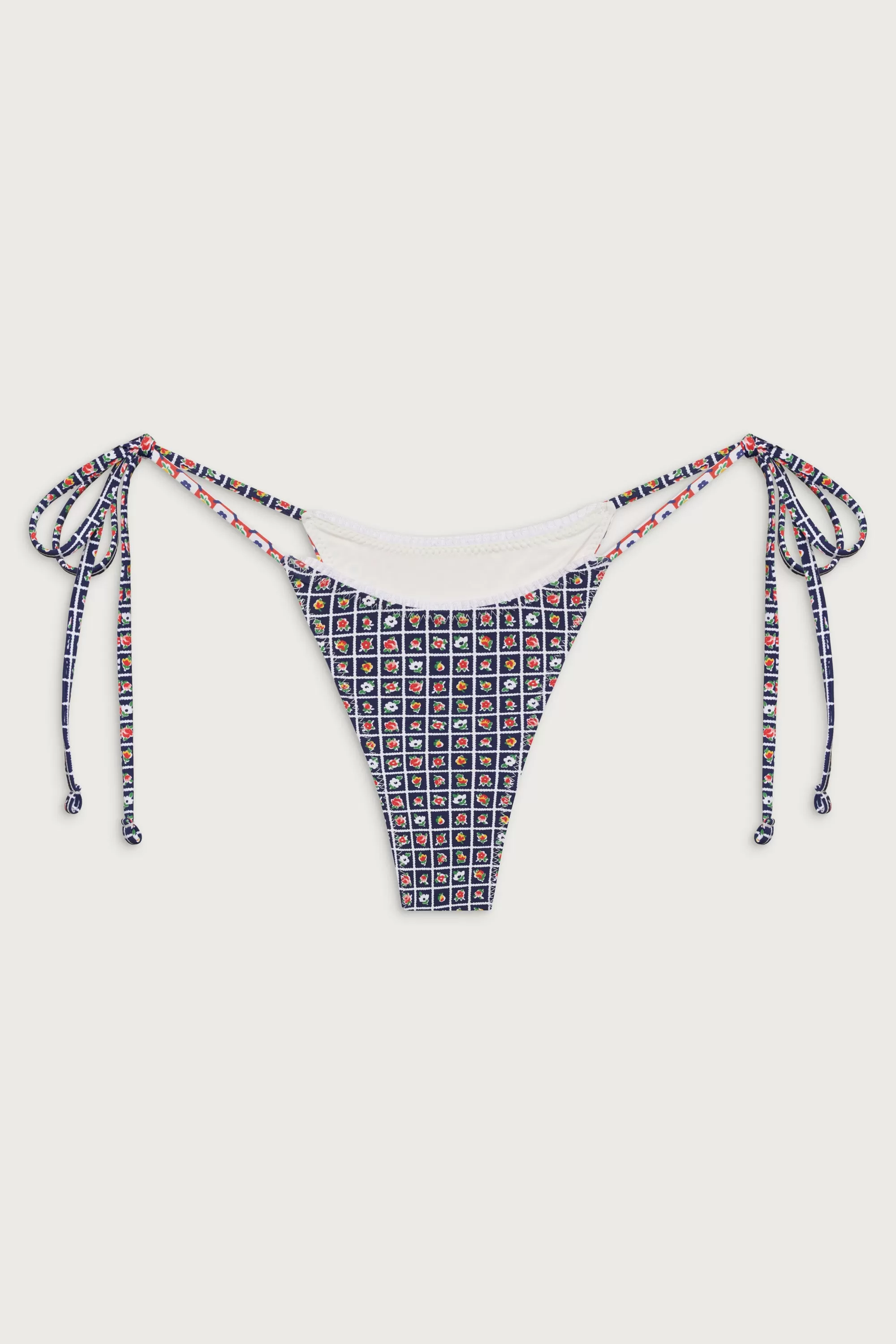 Divine Tie Side Skimpy Bikini Bottom - Farmhouse Florals