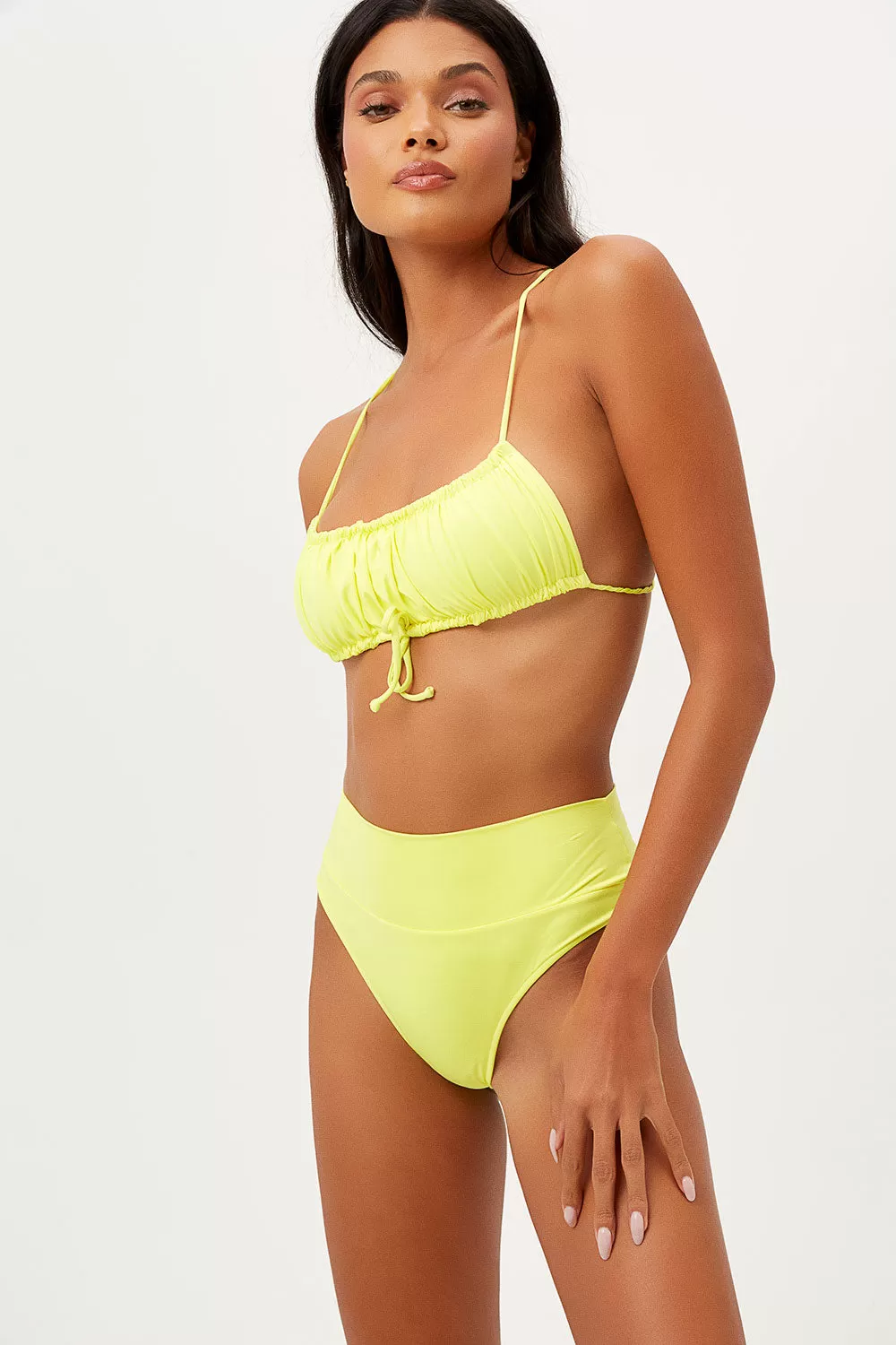 Dreamy High Waist Cheeky Bikini Bottom - Lemonade