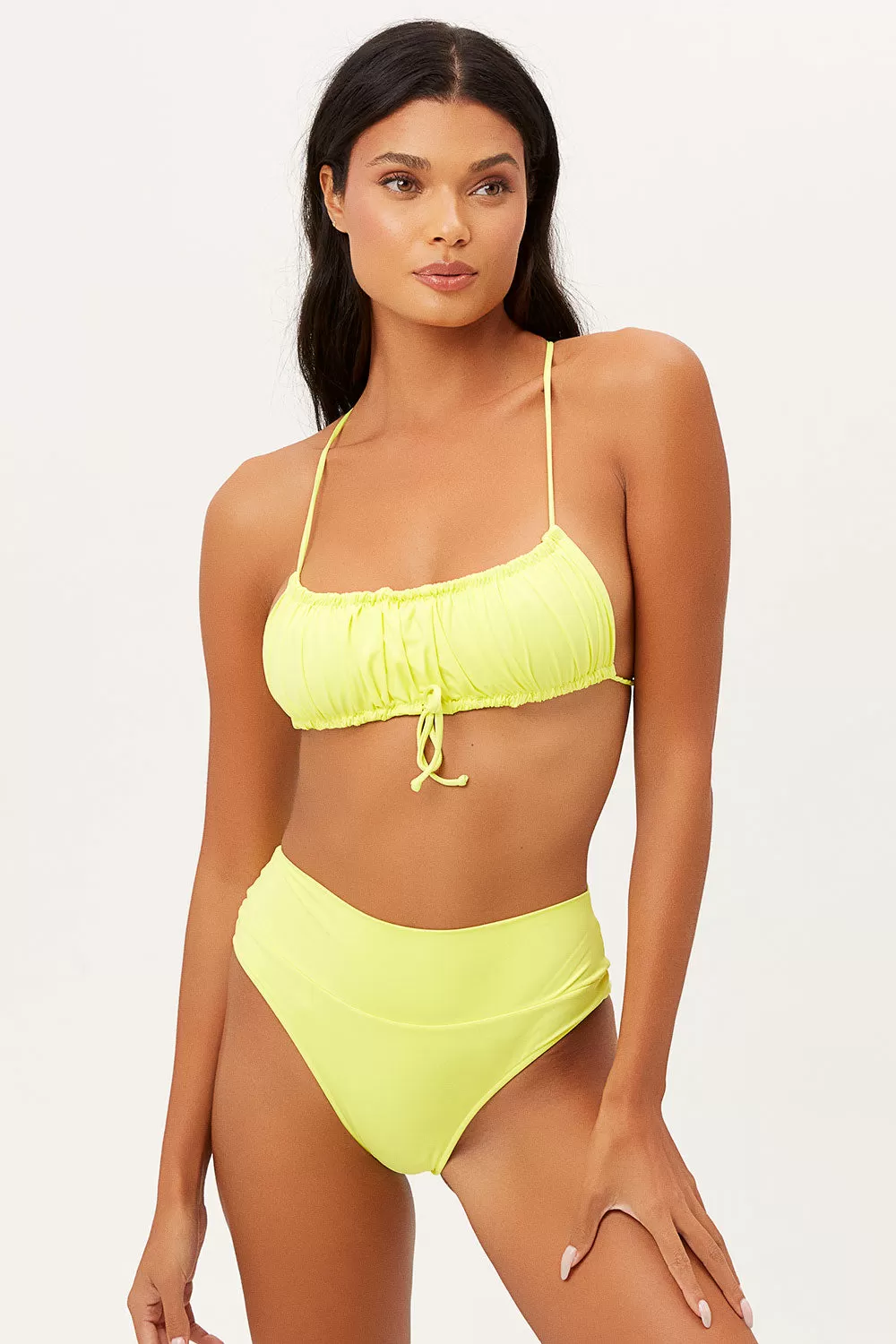 Dreamy High Waist Cheeky Bikini Bottom - Lemonade