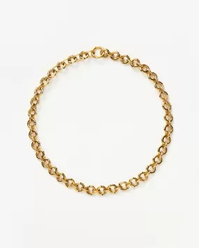 ENAMEL BYLINE LINK CHUNKY CHAIN CHOKER / GOLD