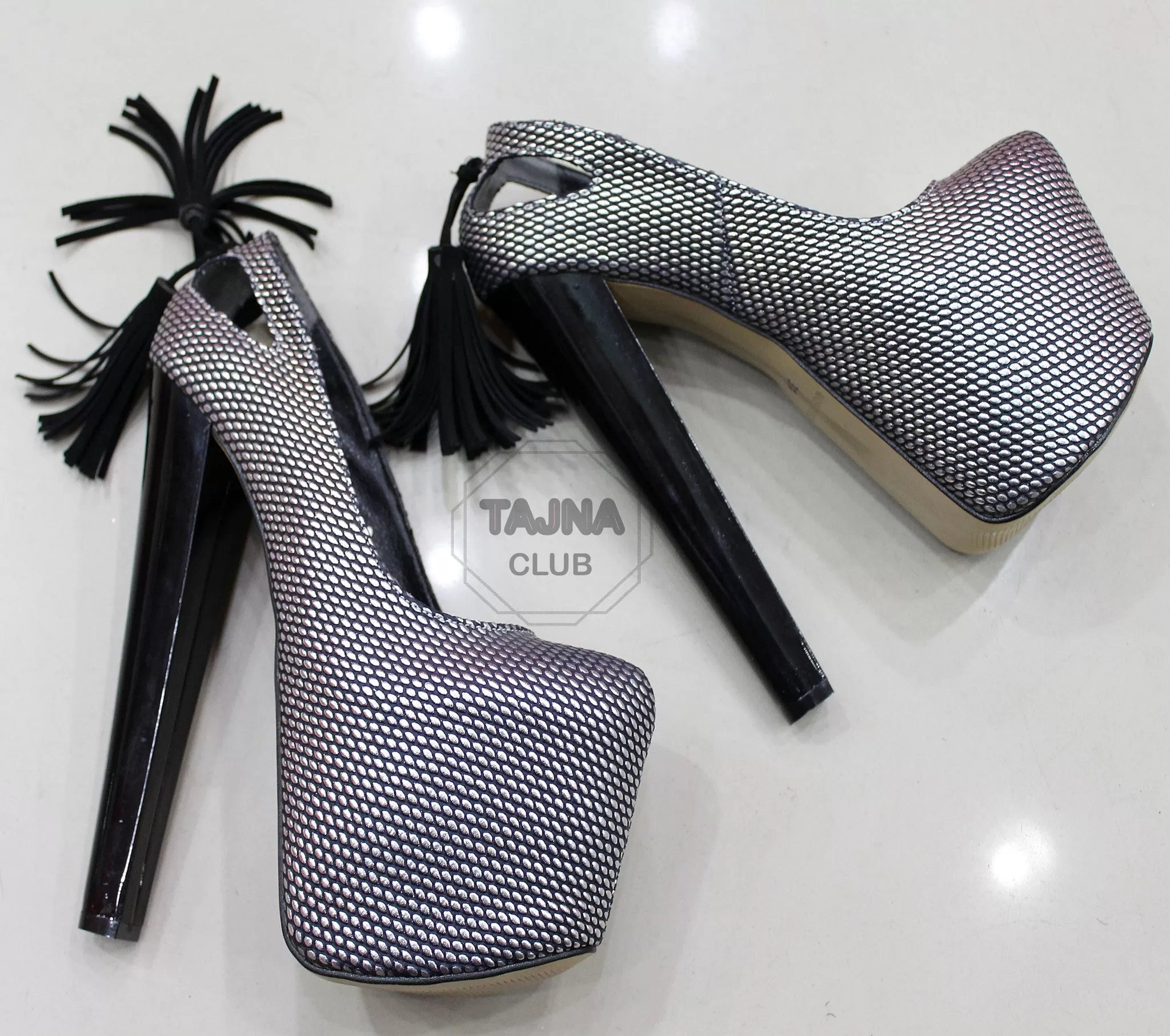 Fringe Platform 20 cm High Heel Pump Shoes