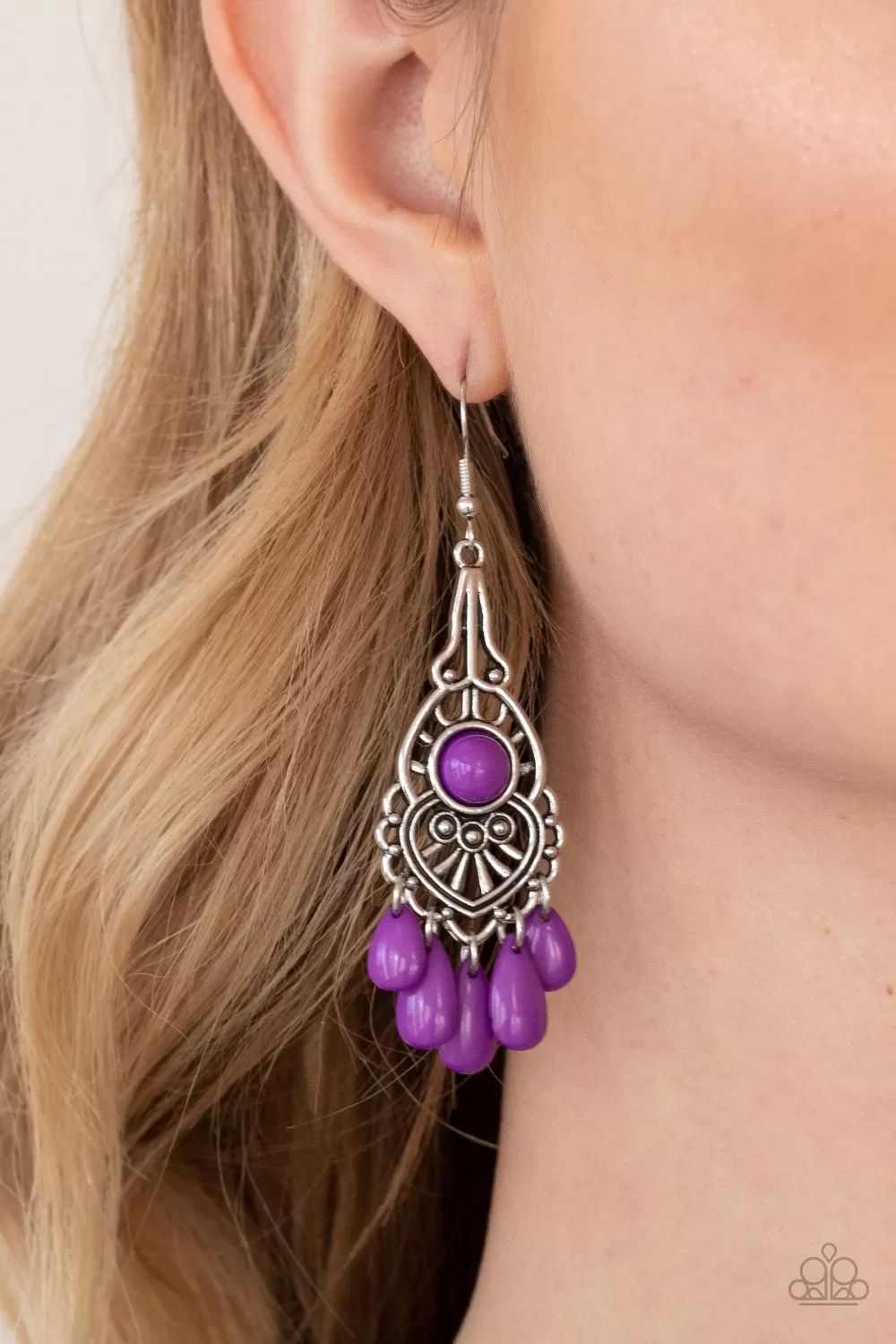 Fruity Tropics - Purple Paparazzi Earrings