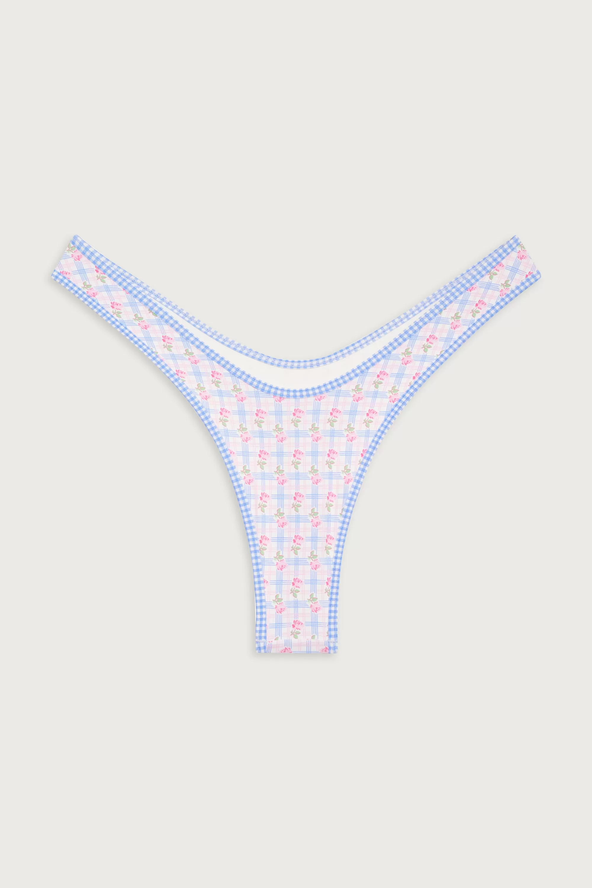 Full Moon Plaid Micro Bikini Bottom - Rose Picnic