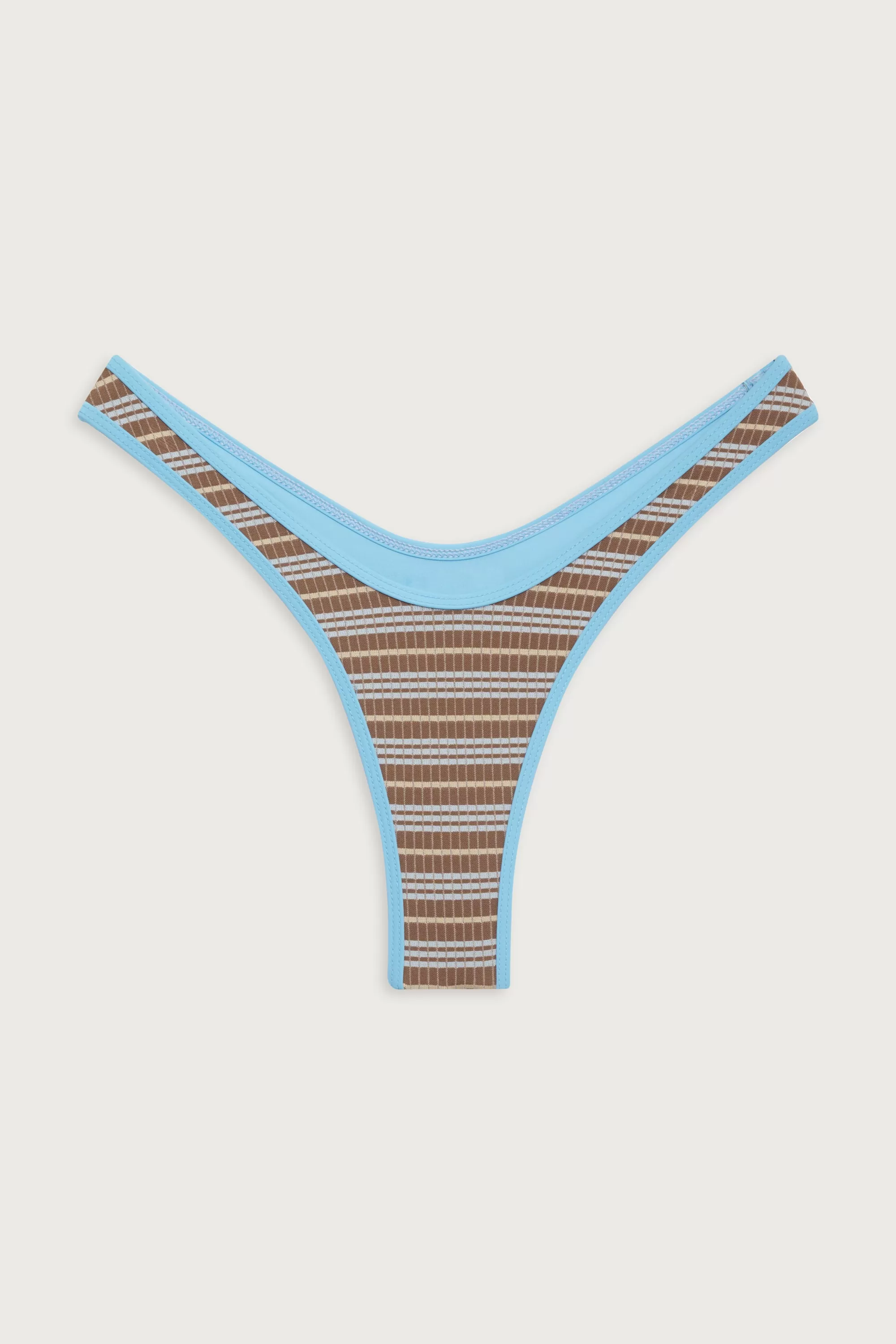 Full Moon Striped Micro Bikini Bottom - Ocean Stone