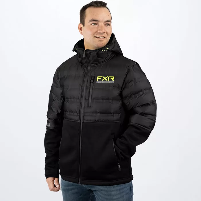 FXR Men's Excursion Lt Hybrid Quilted Hoody Black/Hi-Vis