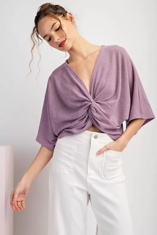 Gigi Twist Knot Top-Lavender