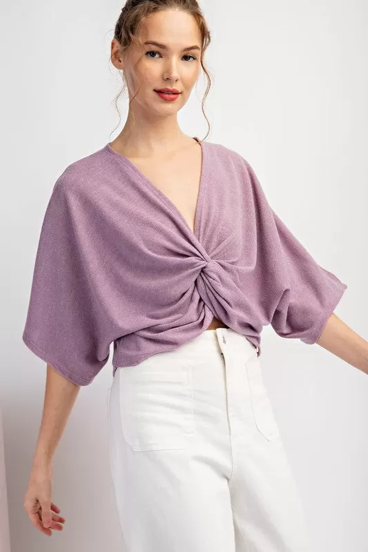 Gigi Twist Knot Top-Lavender