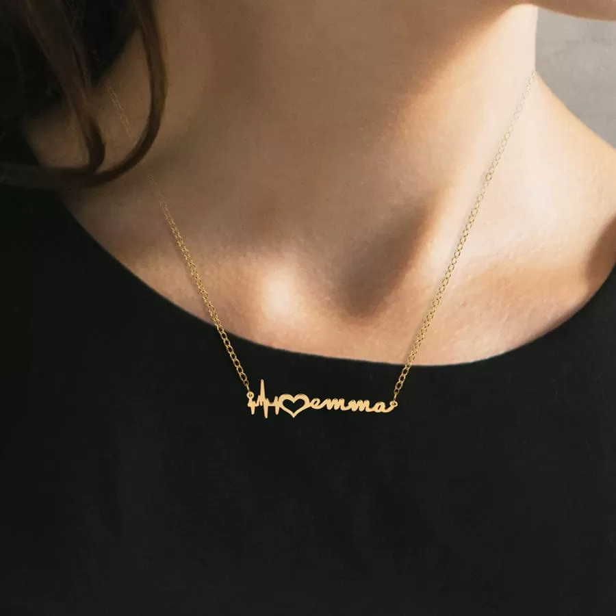 Heartbeat Name Necklace