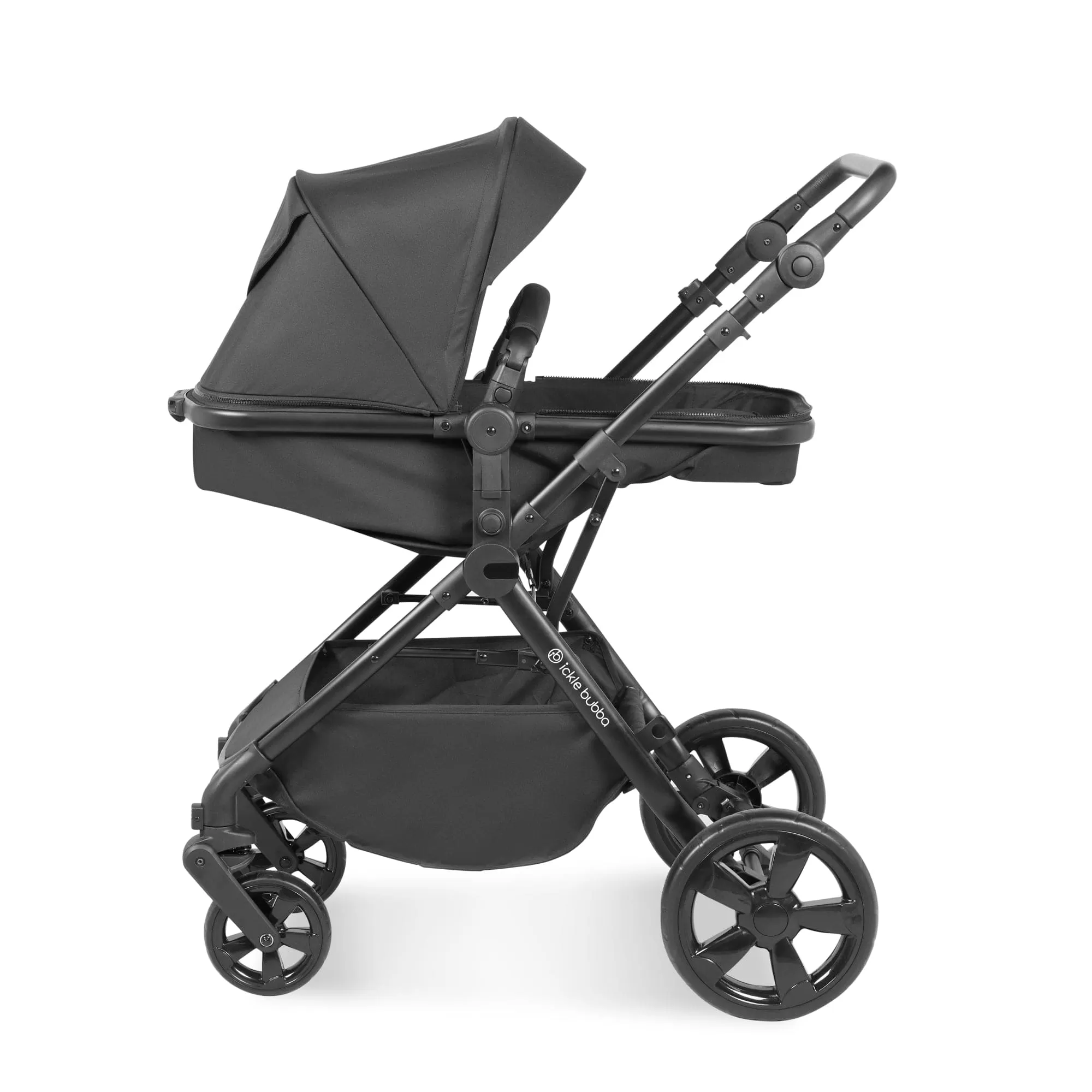 Ickle Bubba Comet I-Size Travel System With Stratus Car Seat & Isofix Base - Black / Black / Black