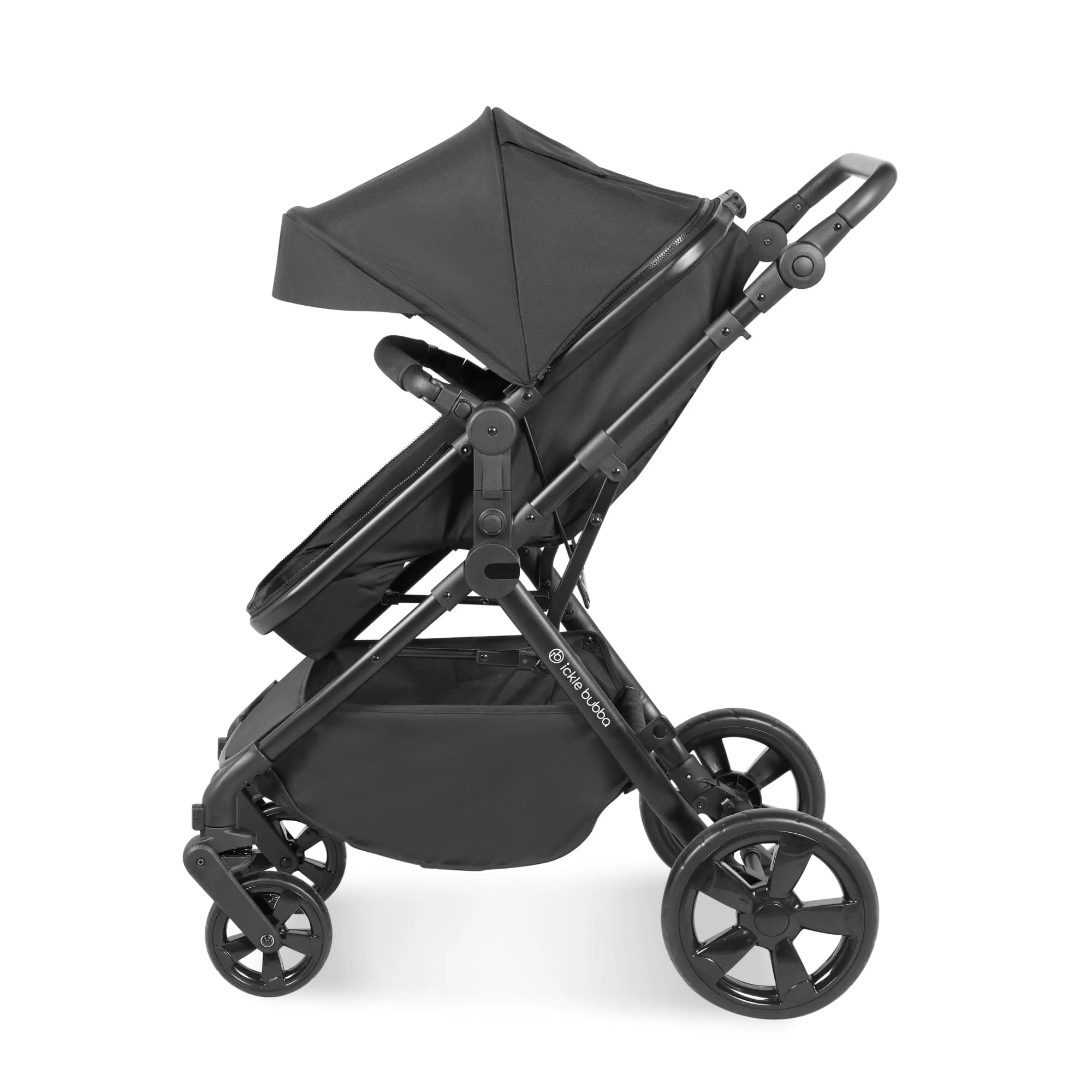 Ickle Bubba Comet I-Size Travel System With Stratus Car Seat & Isofix Base - Black / Black / Black